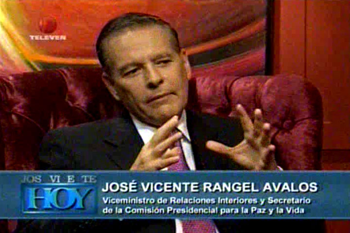 El viceministro de Interior y Justicia, José Vicente Rangel Ávalos