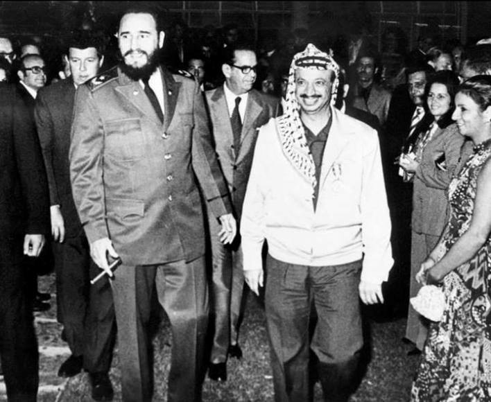 Yasser Arafat y Fidel Castro