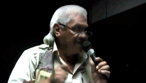 Jesús Briceño, participó a oscuras, desde la sala No 7 de Parque Central, en el Seminario Nacional de Marea Socialista