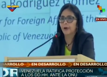 “Si queremos de verdad tener un mundo más seguro tenemos que sumar esfuerzos para hacer de estos espacios defensores de DDHH”, manifestó la funcionaria venezolana durante el vigésimo octavo período del Consejo de Derechos Humanos de la ONU.
