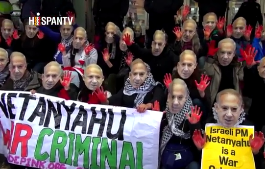 Los manifestantes expresaron su malestar ante la anunciada presencia de Benyamin Netanyahu en el Congreso el próximo martes.