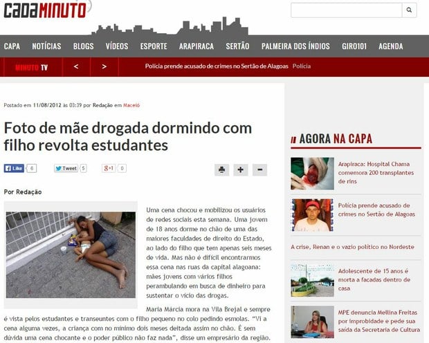 La gráfica en cuestión fue tomada en Brasil en el año 2012 y publicada por el portal cadaminuto.com.br acompañando una de sus noticias / Al verse descubierta, la exdiputada eliminó la publicación 