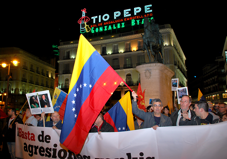 La bandera de Venezuela protagonista de esta movilización en Madrid