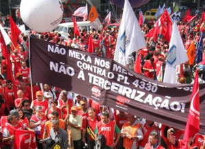 Protestas contra la tercerización en Brasil