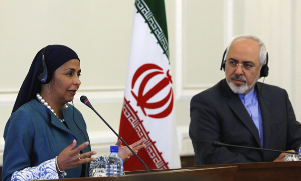 La canciller Delcy Rodríguez con Mohamad Yavad Zarif, ministro de Asuntos Exteriores de Irán