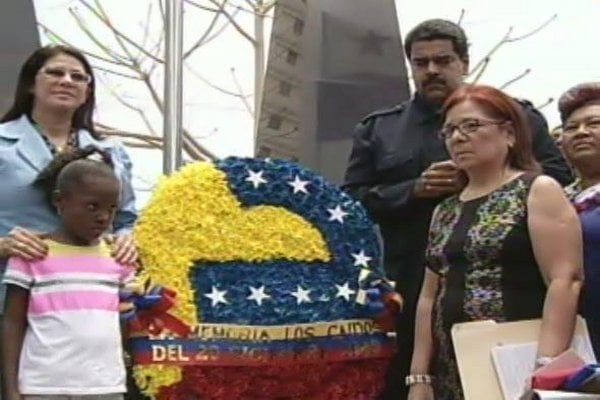 Maduro en el Monumento de los Caídos en el Chorrillo