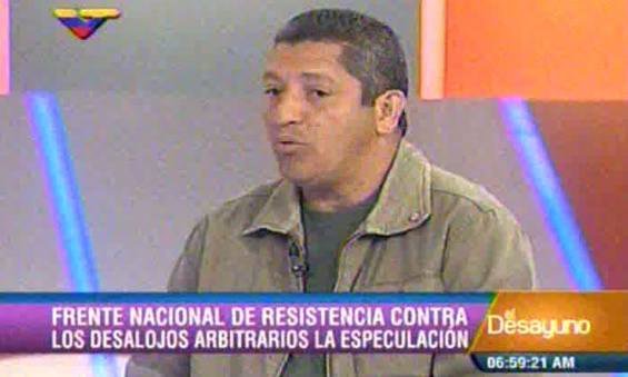 El coordinador del Frente de Resistencia contra los Desalojos Forzosos, Marcos García