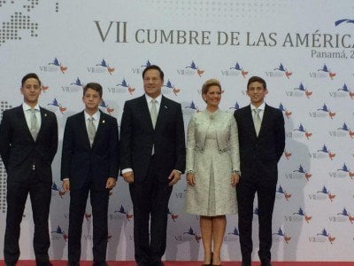 Presidente de Panamá y su familia