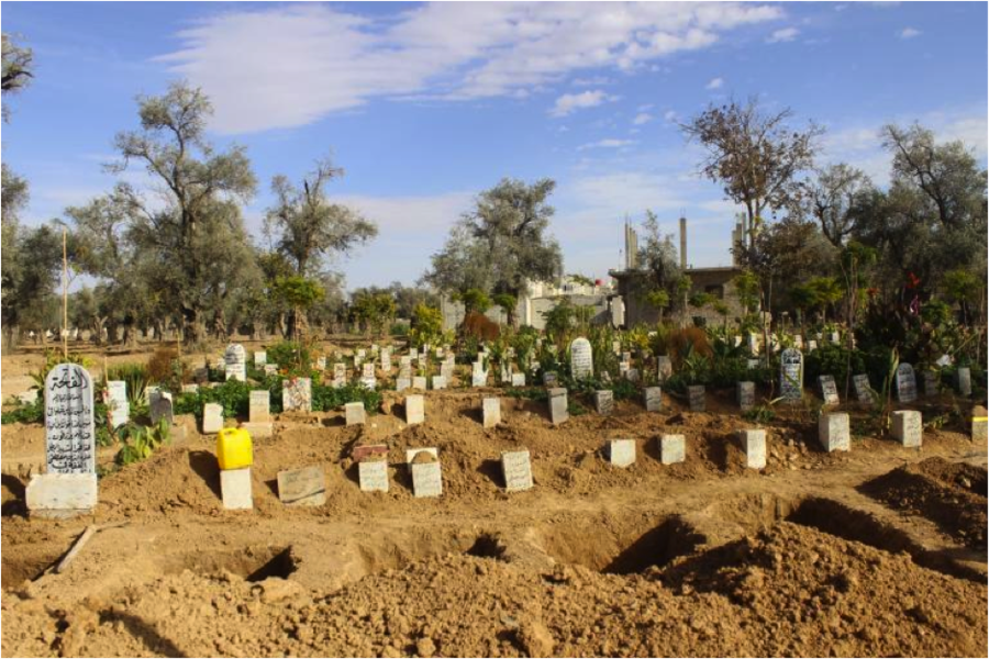Un cementerio de Douma, excavado en noviembre de 2013, en una ciudad que cuenta ahora con decenas de ellos. Foto: Mohamed MajdAldik