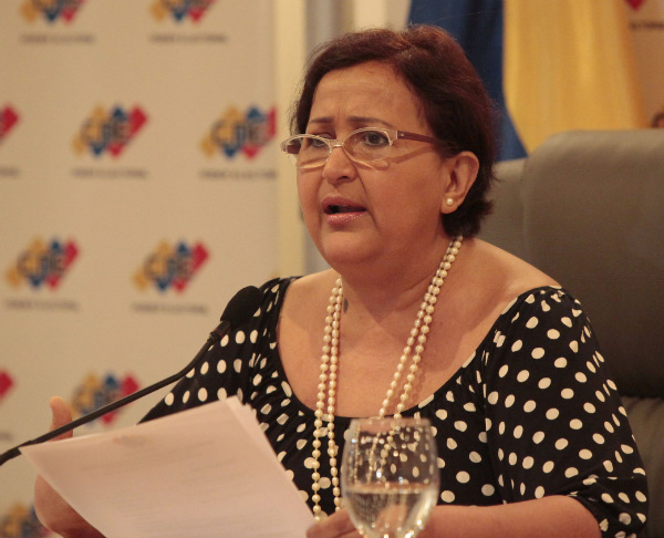 Tibisay Lucena, presidenta del Centro Nacional Electoral (CNE)