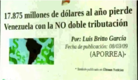 Paulino Nuñez citó a Luis Brito García: ``17.785 millones de dólares al año pierde Venezuela con la NO DOBLE tributación´´durante su intervención en la instalación de la  Plataforma para La Auditoría Pública y Ciudadana