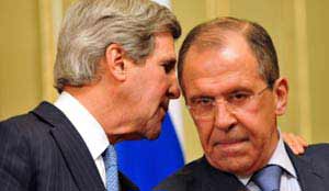 El canciller ruso, Serguei Lavrov, y su par estadounidense, John Kerry
