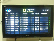 Tablero del Nuevo  Sistema de Información de Vuelos (InfoVuelo) en el Aeropuerto Internacional “Jacinto Lara”, en Barquisimeto