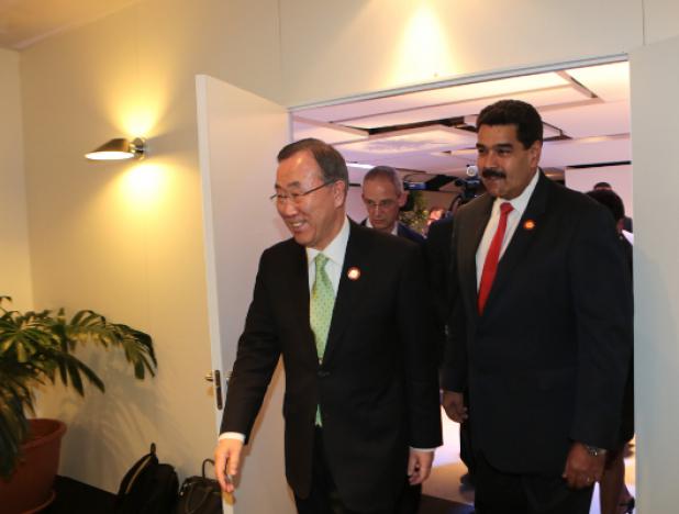 Presidente Maduro y el secretario general de la ONU Ban Ki Moon