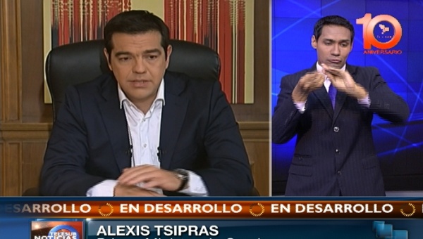 El primer ministro griego Alexis Tsipras ofrece entrevista a la televisión griega