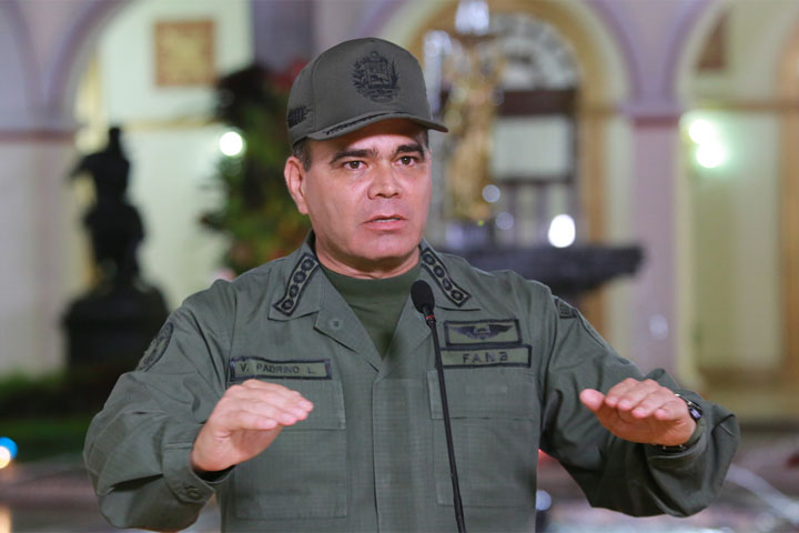 El ministro para la Defensa y comandante del Comando Estratégico Operacional de la Fuerza Armada (Ceofanb), Vladimir Padrino López.