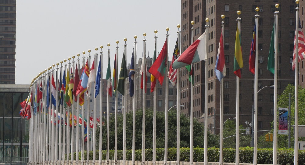 Banderas de algunos de los países miembros de la ONU