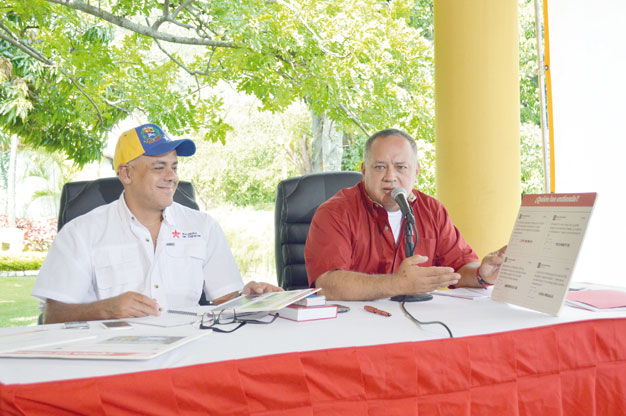 Diosdado Cabello y Jorge Rodríguez del PSUV