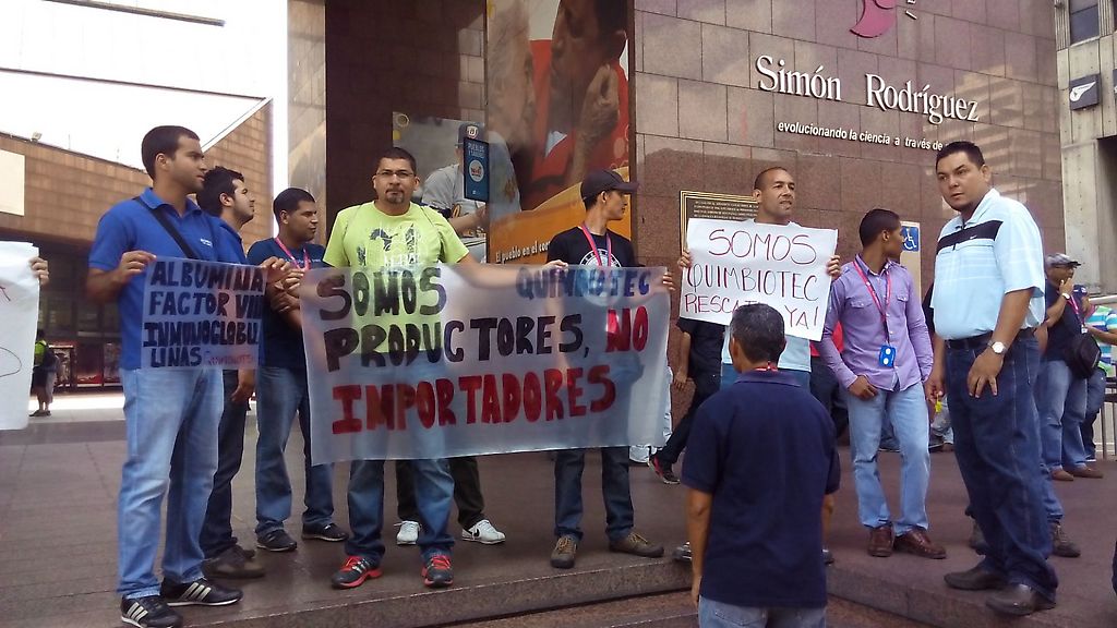 Protesta de trabajadores de Quimbotec