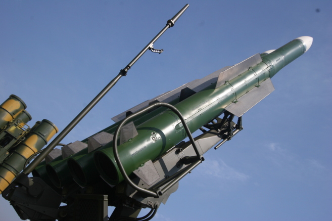 Una batería de misiles Buk de fabricación rusa