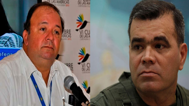 El ministro de Defensa venezolano, Vladimir Padrino López y su homólogo colombiano, Luis Carlos Villegas