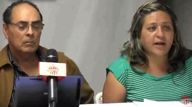 Héctor Navarro y Zuleika Matamoros, en la rueda de prensa.