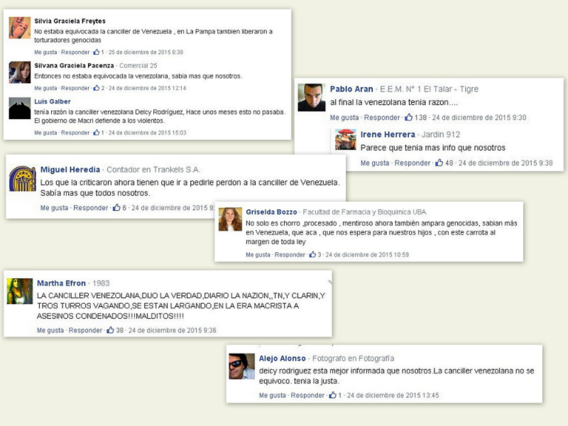 Algunas opiniones que ciudadanos argentinos publicaron en Twitter