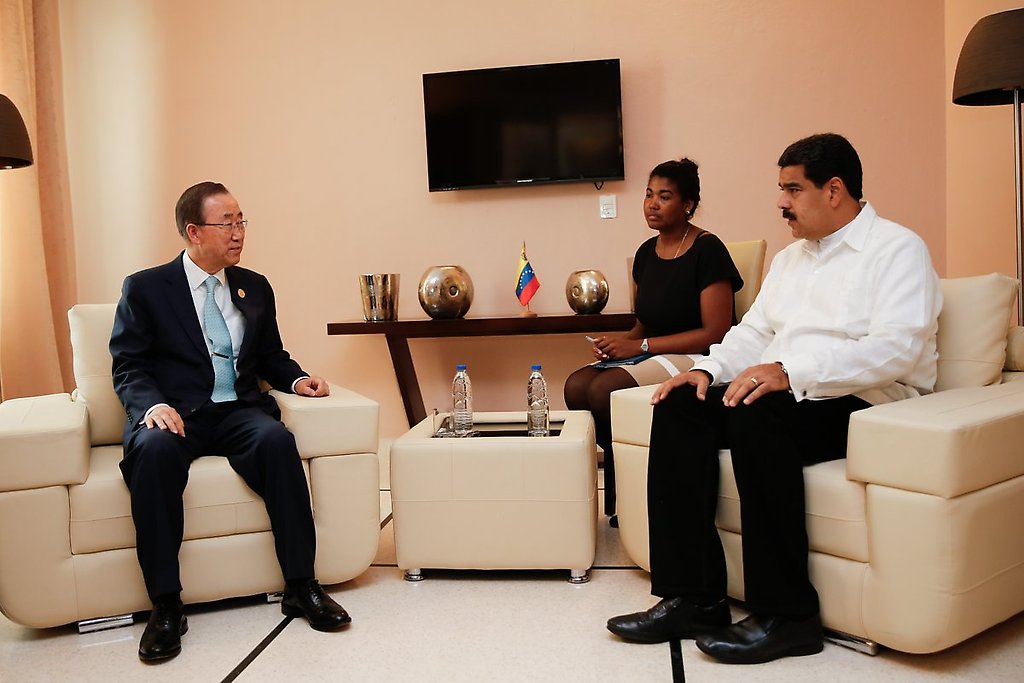 El presidente de la República, Nicolás Maduro y el Secretario General de la ONU, Ban Ki-moon