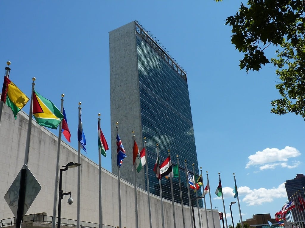 Organización de las Naciones Unidas (ONU) edificio sede en Nueva York