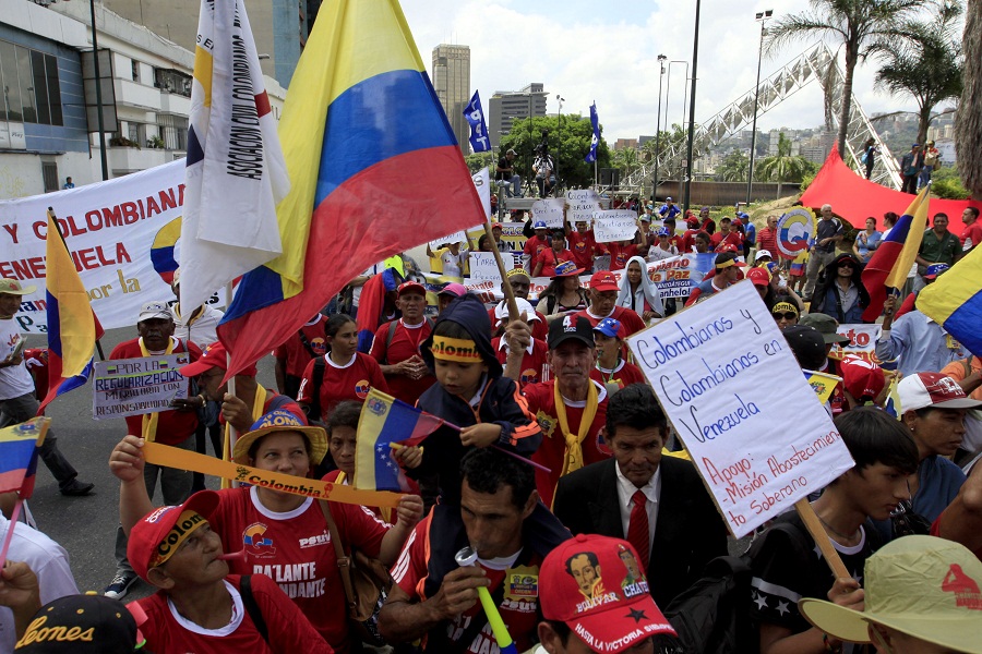 Gran marcha Venezuela y Colombia una sola bandera