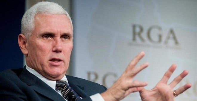 El gobernador de Indiana y compañero de candidatura de Donald Trump, Mike Pence