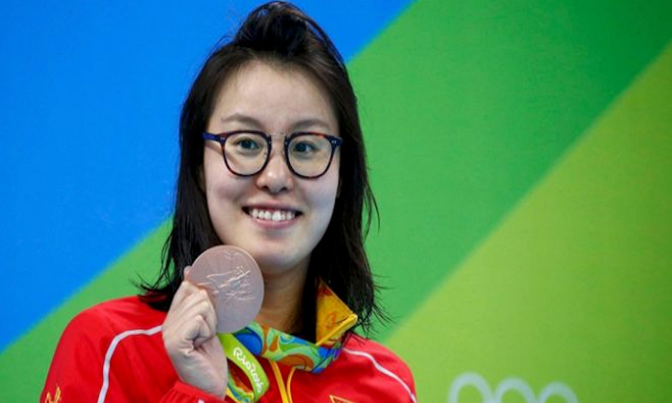 Fu Yuanhi ganó la medalla de bronce en la categoría de 100 metros espalda el pasado lunes