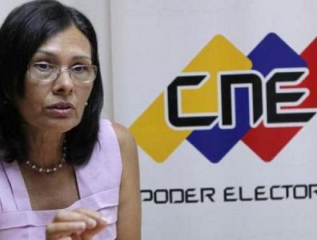 La rectora del Consejo Nacional Electoral (CNE), Socorro Hernández.