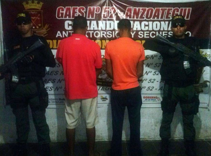 GAES 52 capturó a tres sujetos por extorsión en zona sur de Anzoátegui