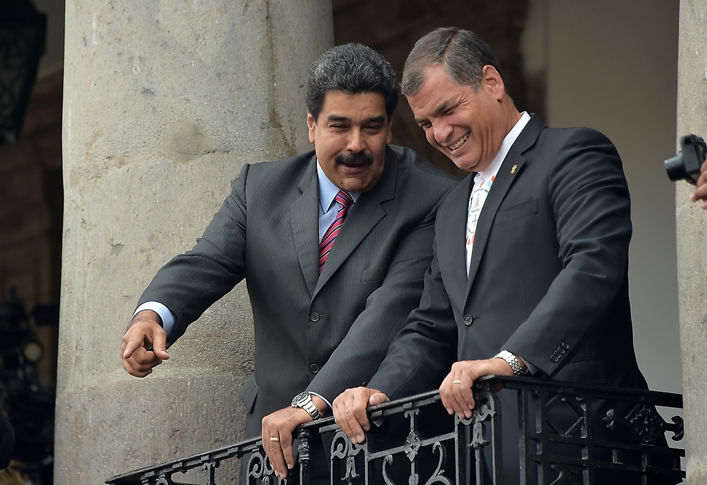 Los presidentes Maduro y Correa.
