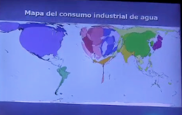 Mapa del consumo industrial del agua a nivel mundial