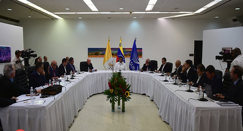 Acuerdos de la primera reunión del proceso de diálogo entre el Gobierno y la MUD