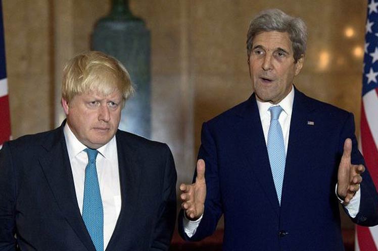 El secretario de Estado norteamericano, John Kerry, y su homólogo británico, Boris Johnson