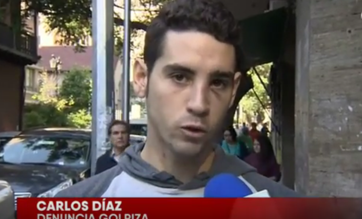Carlos Díaz denuncia  que fue objeto de una golpiza por carabineros