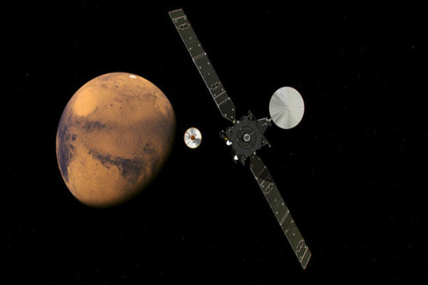 La nave espacial de ExoMars en su camino al planeta rojo.