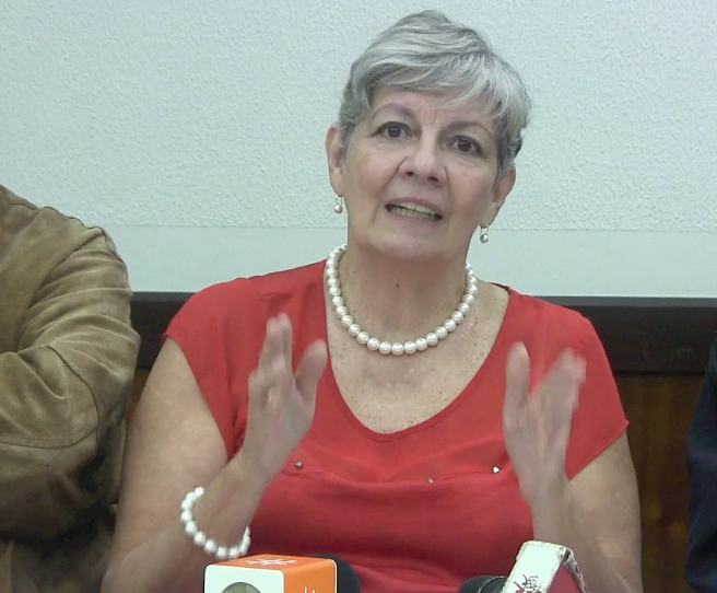 Rueda de prensa del primero de noviembre de la Plataforma Ciudadana en Defensa de la CRBV. Anas Elisa Osorio fue ministra de Ambiente de Chávez y fue dirigente nacional del PSUV hasta su exclusión.