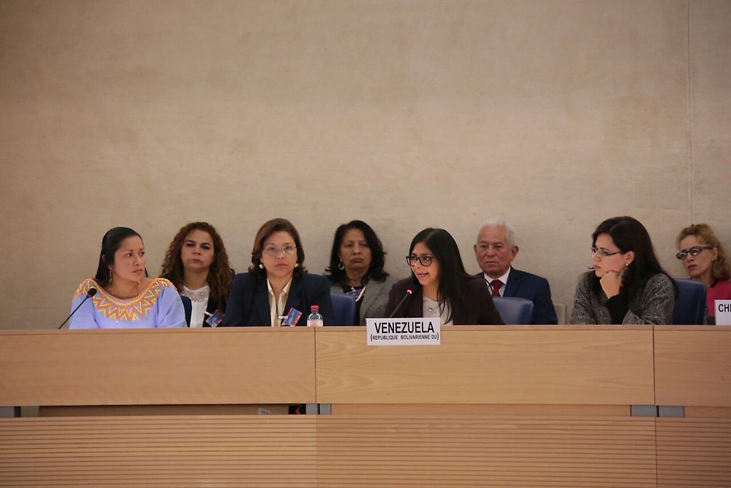 Durante la presentación del informe de Venezuela sobre derechos humanos ante la ONU.
