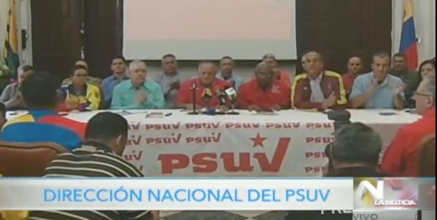 Rueda de prensa del PSUV desde el palacio de gobierno del estado Bolívar