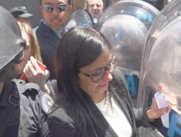Delcy Rodríguez fue agredida en la sede de la cancillería argentina, en Buenos Aires.
