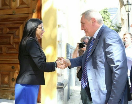 La Canciller venezolana, Delcy Rodríguez recibe al al vice primer ministro ruso Dmitry Rogozin