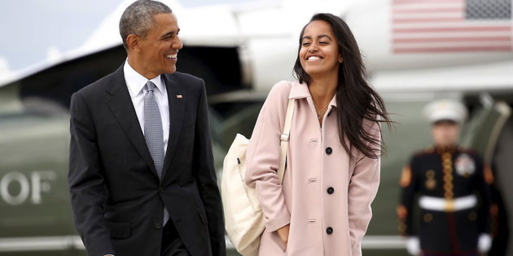 Obama con su hija Malia