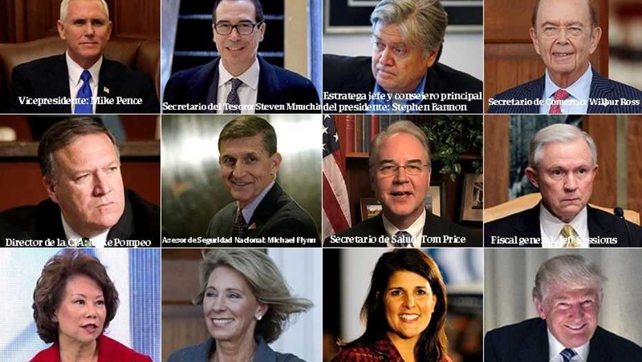 Millonarios, hombres y blancos, el perfil del nuevo gabinete de Donald Trump
