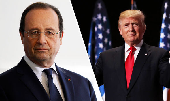 El presidente de Francia, François Hollande y Donald Trump