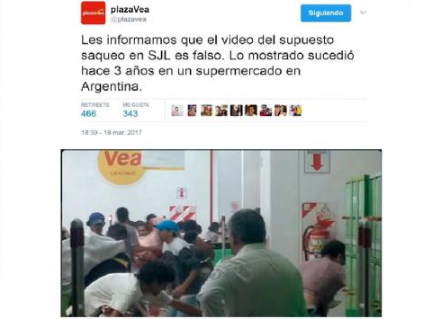 Estas noticias falsas buscan crear pánico en Perú.
