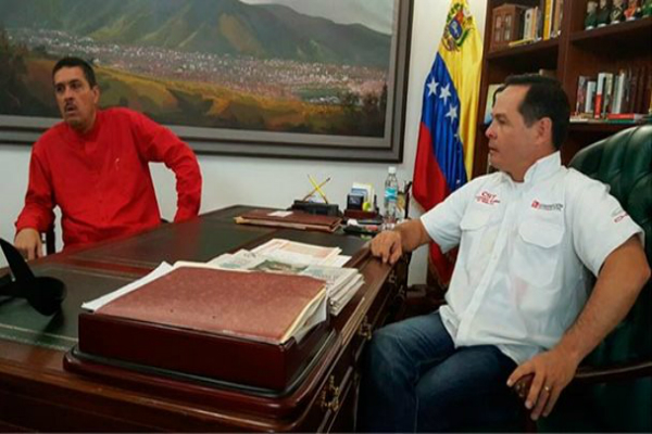 Ramón Lobo, vicepresidente del Área Económica se reunió con el gobernador Vielma Mora.